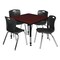 Regency Tables > Height Adjustable > Square Table & Chair Sets, 30 W, 30 L, 23-37 H, Mahogany TB4242MHAPBK40BK - alternate 1